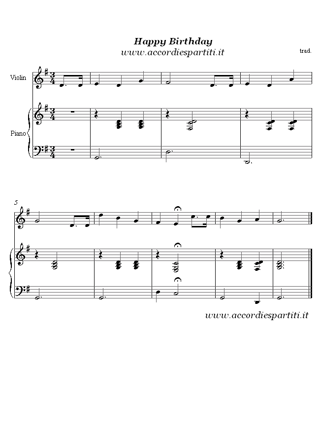 Tanti Auguri A Te Note Scritte